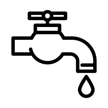 Damlalı musluk simgesi. Doğrusal sembol