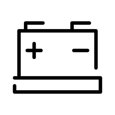 Araba aküsü ikonu. Doğrusal simge