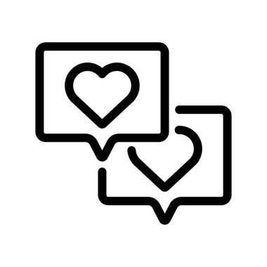 Kalpten gelen bir konuşma. Doğrusal simge. Romantik dekorasyon