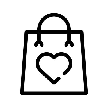 Kalpli alışveriş torbası. Doğrusal simge