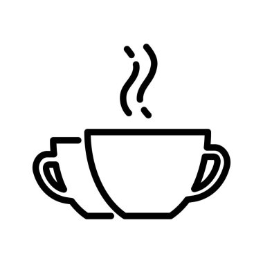 İki kupa doğrusal simgesi. Romantik dekorasyon