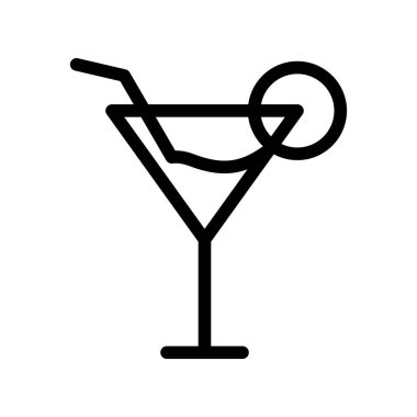 Kokteyl çizgisi simgesi. Romantik dekorasyon
