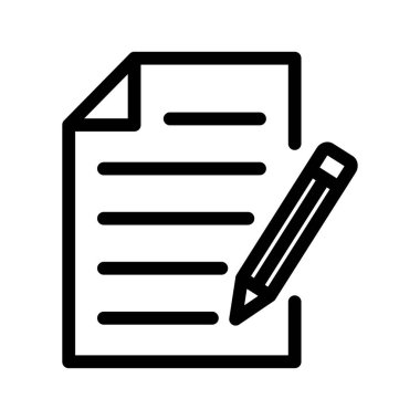 Kalem ikonlu kağıt. Doğrusal sembol