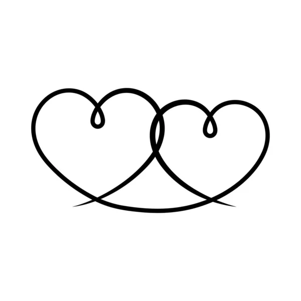 Herz Symbol Linienstil — Stockvektor