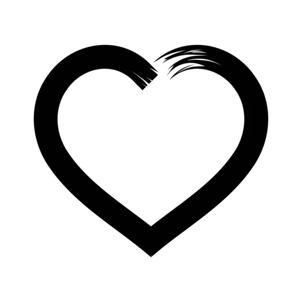 Ikona Srdce Řádek Štětce — Stockový vektor