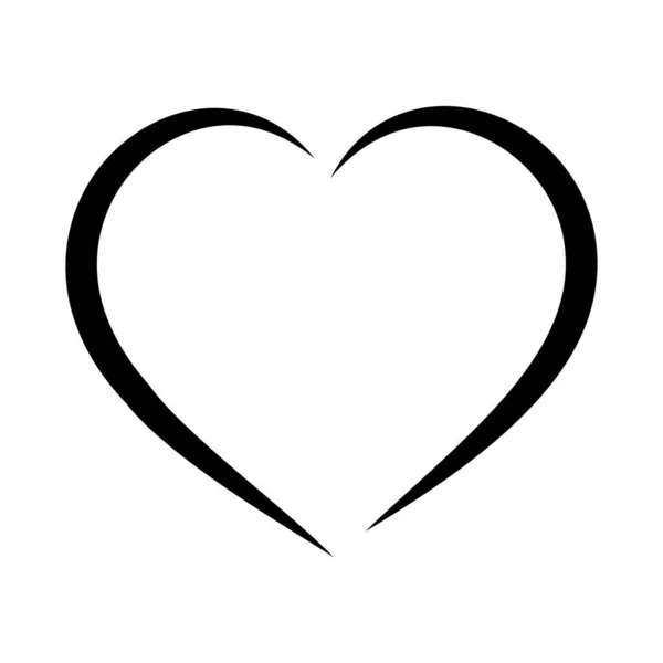 Ikona Srdce Řádek Štětce — Stockový vektor