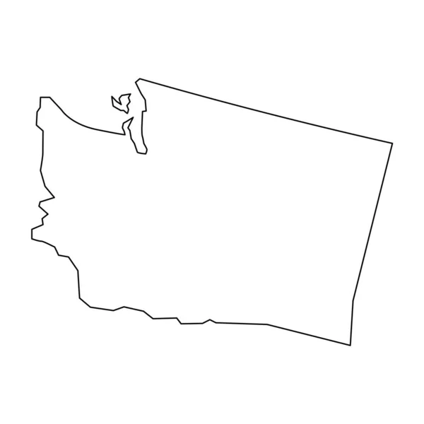 Карта Вашингтона Лінійний Стиль Вашингтона Лінійна Ікона — стоковий вектор
