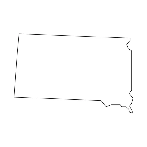 Mapa Jižní Dakoty Jižní Dakota Lineární Styl Lineární Ikona — Stockový vektor