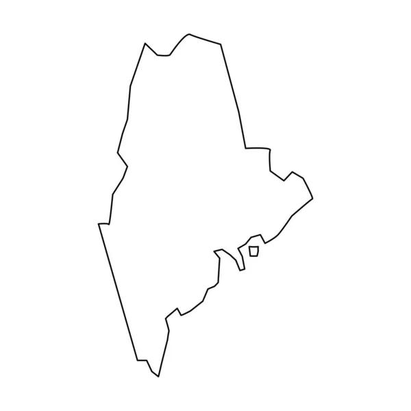Huvudkarta Maine Linjär Stil Linjär Ikon — Stock vektor