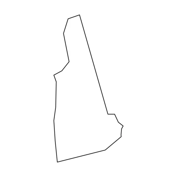 Mappa Del New Hampshire Stile Lineare Del New Hampshire Icona — Vettoriale Stock