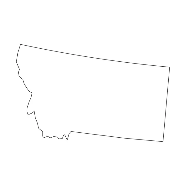 Montana Térkép Montana Lineáris Stílusban Lineáris Ikon — Stock Vector