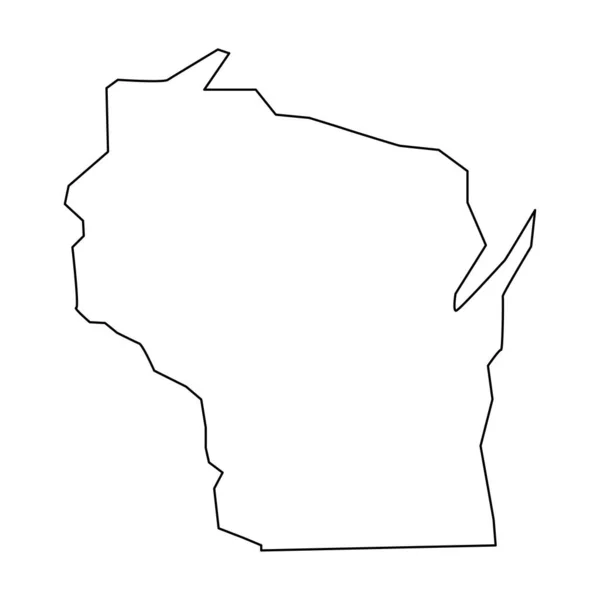 Wisconsin Térkép Wisconsin Lineáris Stílus Lineáris Ikon — Stock Vector