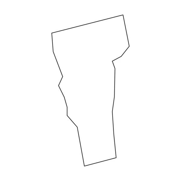 Χάρτης Βερμόντ Γραμμικό Στυλ Βερμόντ Γραμμικό Εικονίδιο — Διανυσματικό Αρχείο