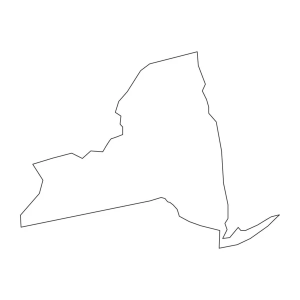 New York Haritası New York Adası Doğrusal Stili Doğrusal Simge — Stok Vektör