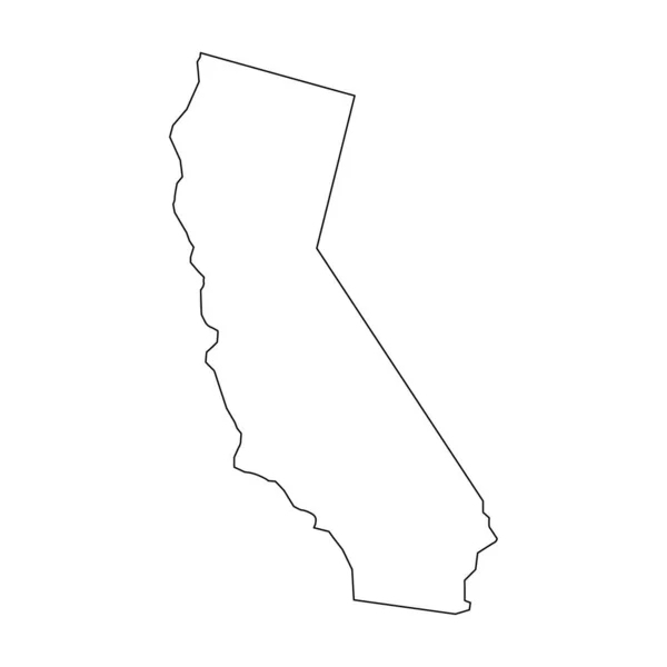 カリフォルニアの地図だ カリフォルニアのリニアスタイル 線形アイコン — ストックベクタ