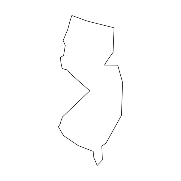 Mapa Nueva Jersey Estilo Lineal Nueva Jersey Icono Lineal — Vector de stock