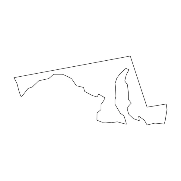 Marylandskarta Maryland Linjär Stil Linjär Ikon — Stock vektor
