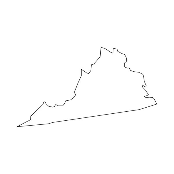 Virginia Haritası Virginia Doğrusal Tarzı Doğrusal Simge — Stok Vektör