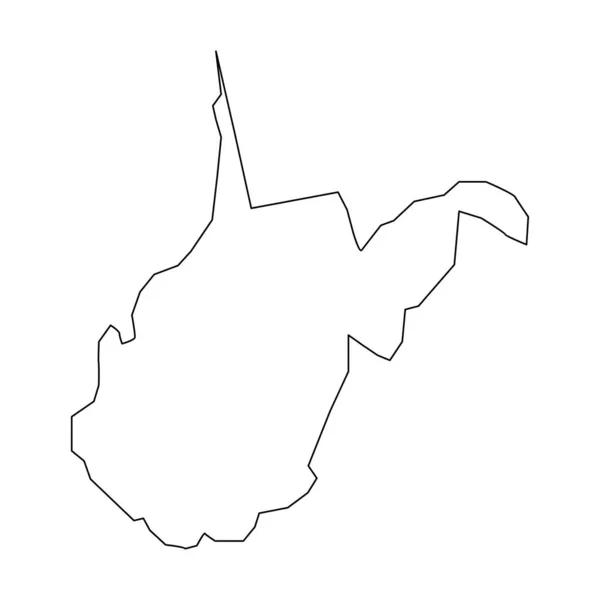 Χάρτης Δυτικής Βιρτζίνια Γραμμικό Στυλ Δυτικής Βιρτζίνια Γραμμικό Εικονίδιο — Διανυσματικό Αρχείο