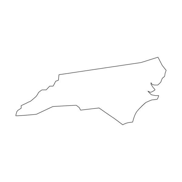 Noord Carolina Kaart North Carolina Lineaire Stijl Lineair Pictogram — Stockvector