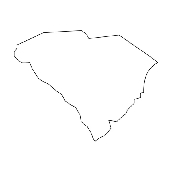 Карта Южной Каролины Линейный Стиль Южной Каролины Икона Божия — стоковый вектор