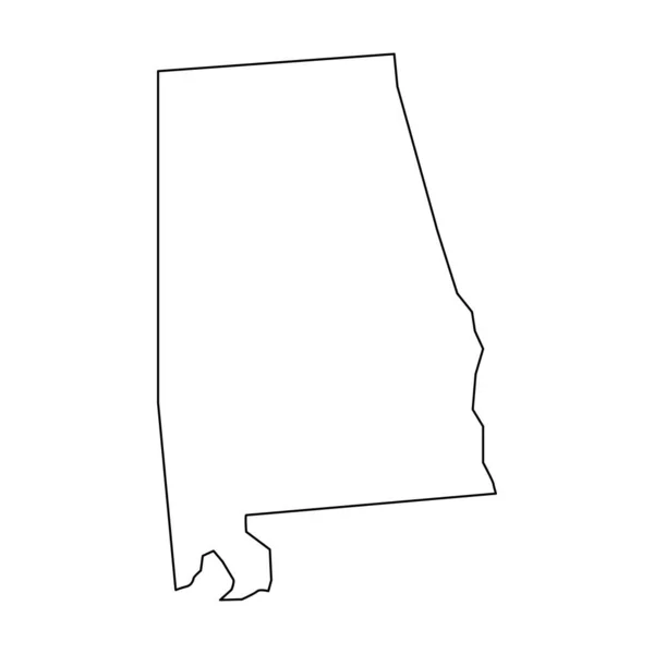 Alabama Haritası Alabama Doğrusal Stili Doğrusal Simge — Stok Vektör