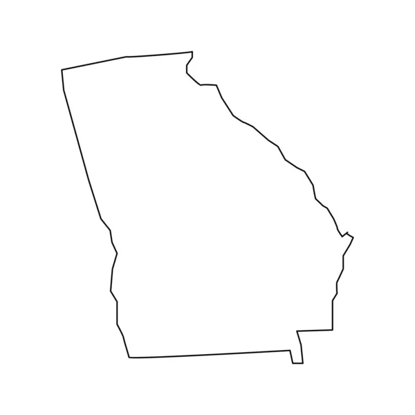 Χάρτης Τζόρτζια Γραμμικό Στυλ Τζόρτζια Γραμμικό Εικονίδιο — Διανυσματικό Αρχείο