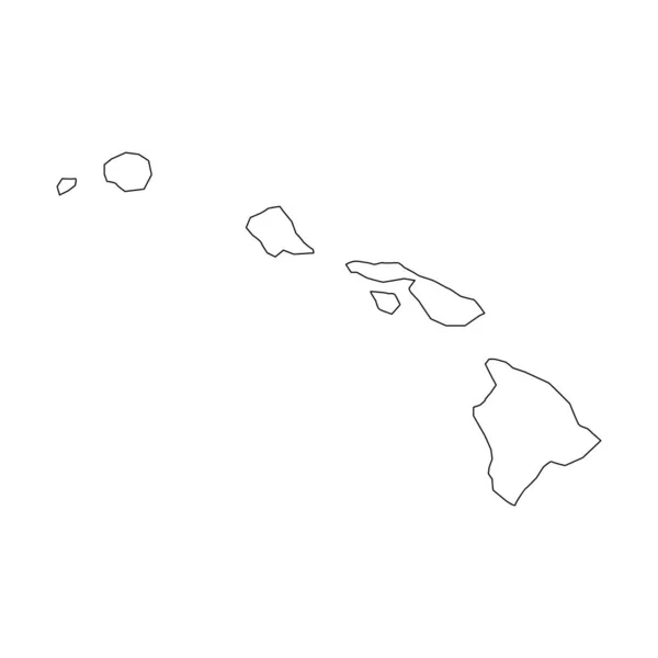 Карта Гавайев Линейный Стиль Гавайев Икона Божия — стоковый вектор