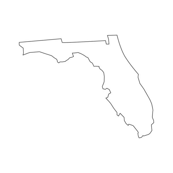 Карта Флориды Линейный Стиль Флориды Икона Божия — стоковый вектор