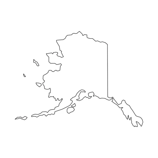 Alaszka Térkép Alaszka Lineáris Stílus Lineáris Ikon — Stock Vector