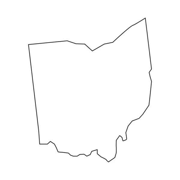 Ohio Haritası Ohio Tarzı Doğrusal Doğrusal Simge — Stok Vektör
