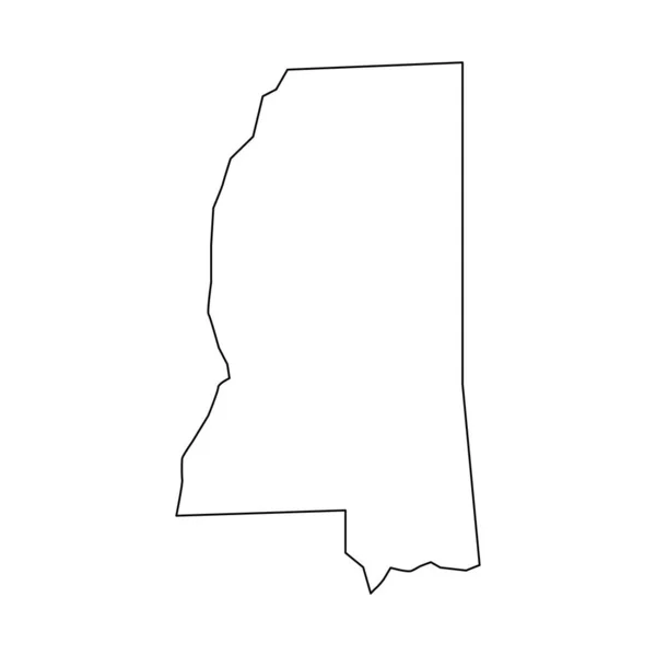 Mississippi Kaart Mississippi Lineaire Stijl Lineair Pictogram — Stockvector
