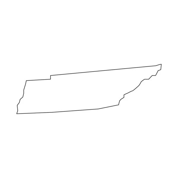 Tennessee Haritası Tennessee Doğrusal Stili Doğrusal Simge — Stok Vektör