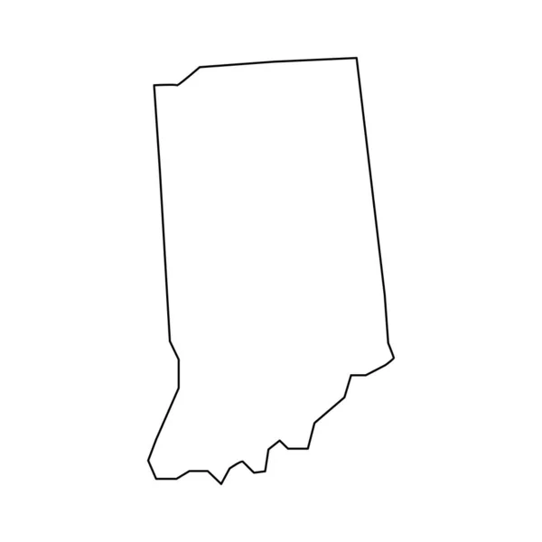 Mappa Dell Indiana Stile Lineare Indiana Icona Lineare — Vettoriale Stock