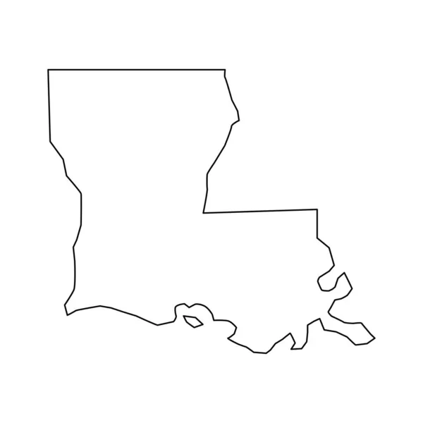 Mapa Louisiana Luisiana Estilo Lineal Icono Lineal — Vector de stock