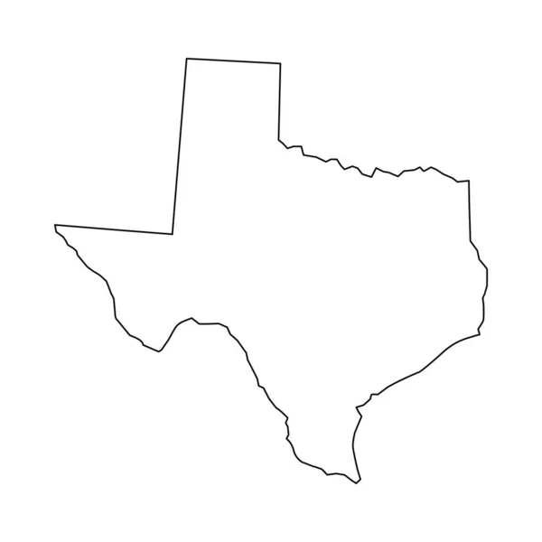 Texaská Mapa Texaský Lineární Styl Lineární Ikona — Stockový vektor