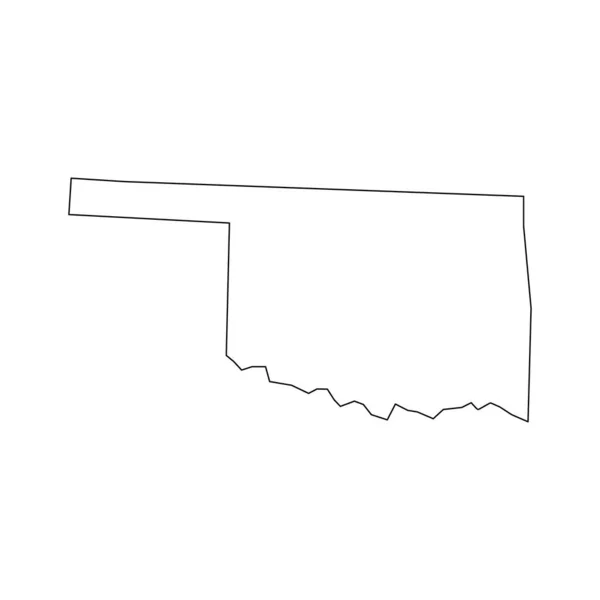 Карта Оклахомы Линейный Стиль Оклахомы Икона Божия — стоковый вектор