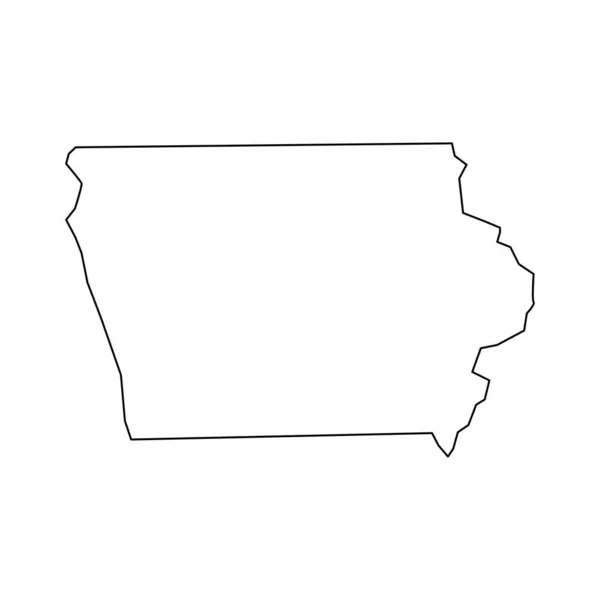 アイオワ州の地図 アイオワの線形スタイル 線形アイコン — ストックベクタ