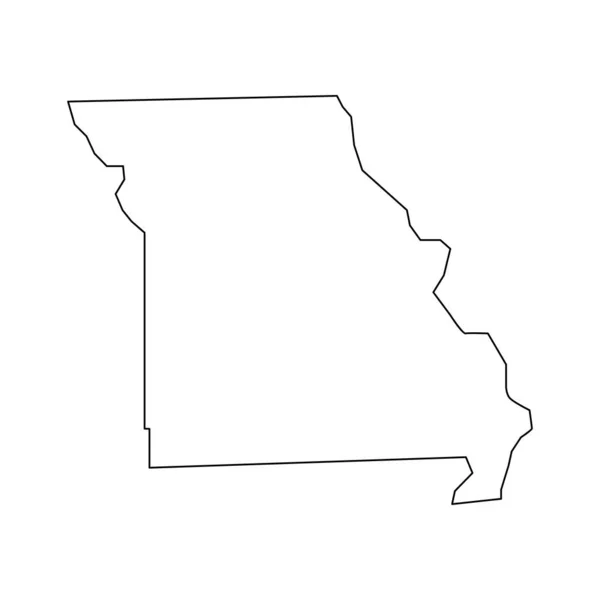 Missouri Kaart Missouri Lineaire Stijl Lineair Pictogram — Stockvector