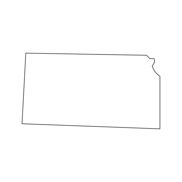 Mappa Del Kansas Stile Lineare Kansas Icona Lineare — Vettoriale Stock