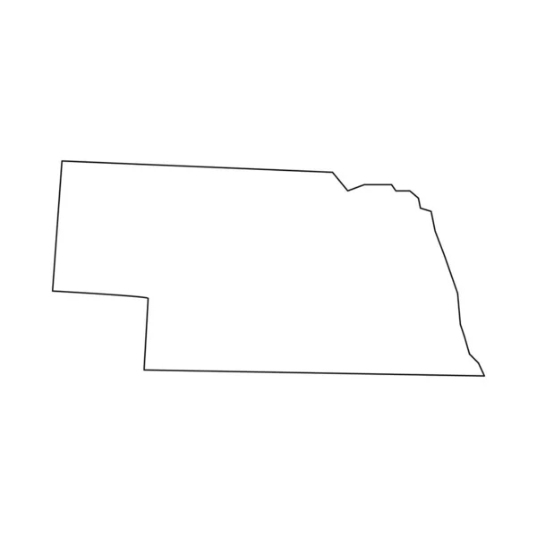 内布拉斯加州地图内布拉斯加州线性风格 线形图标 — 图库矢量图片