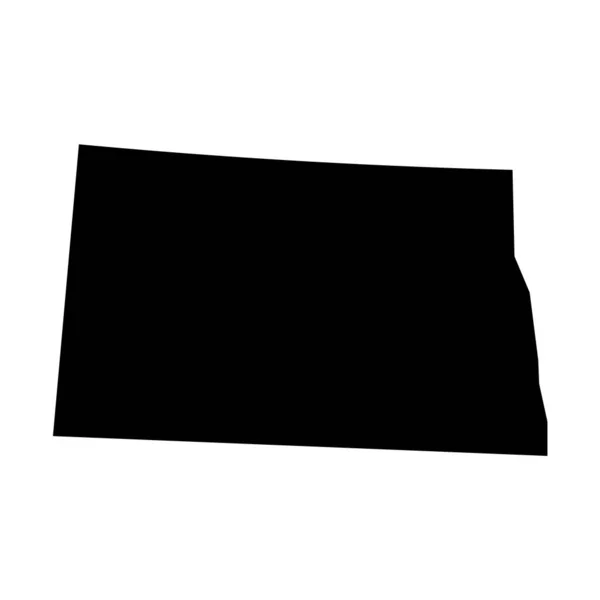 Mapa Dakota Del Norte Silueta Dakota Del Norte Icono Del — Vector de stock