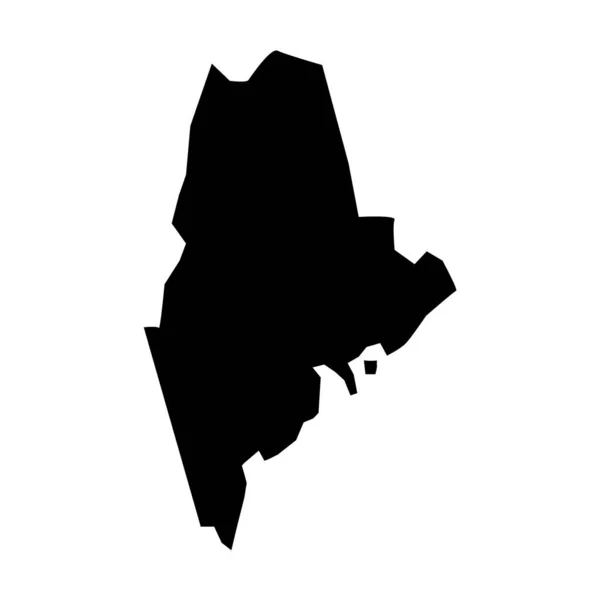 Mappa Del Maine Silhouette Del Maine Mappa Icona — Vettoriale Stock