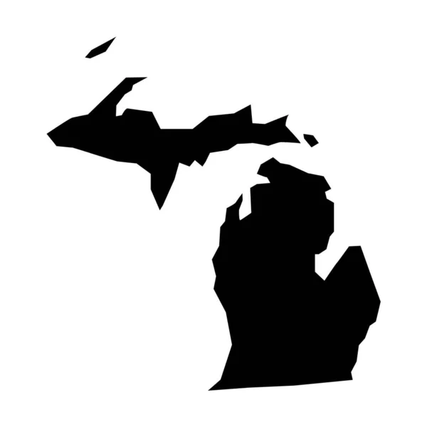 Mappa Del Michigan Silhouette Michigan Mappa Icona — Vettoriale Stock