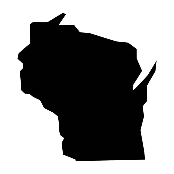 Wisconsin Térkép Wisconsin Sziluett Térkép Ikon — Stock Vector