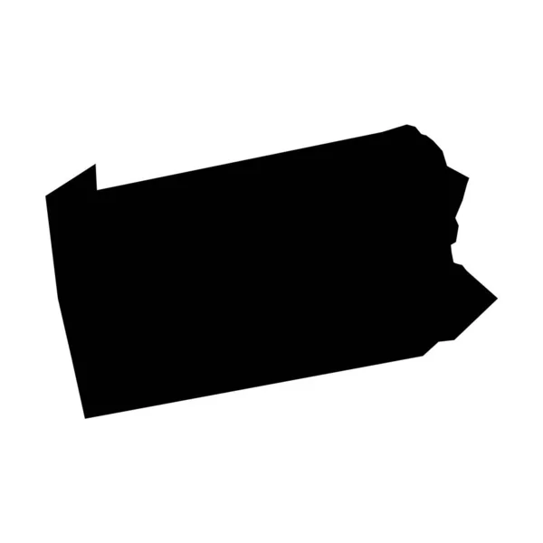 Pennsylvania Haritası Pennsylvania Silueti Harita Simgesi — Stok Vektör