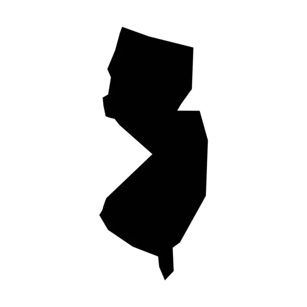 Mappa Del New Jersey Silhouette Del New Jersey Mappa Icona — Vettoriale Stock