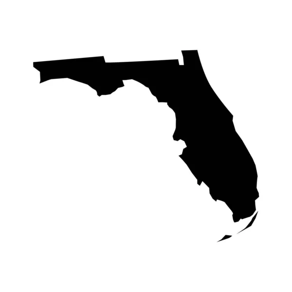 Florida Kaart Florida Silhouet Kaart Pictogram — Stockvector