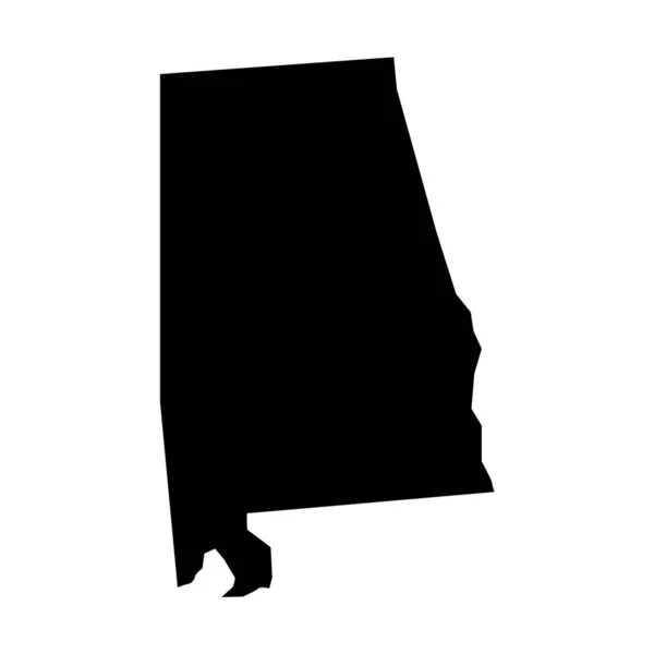 Mapa Alabama Silhueta Alabama Mapa Ícone — Vetor de Stock