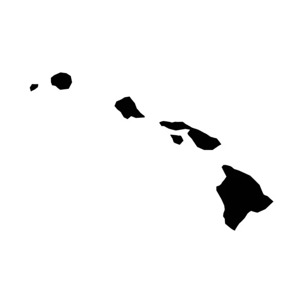 Mapa Hawajów Hawajska Sylwetka Ikona Mapy — Wektor stockowy